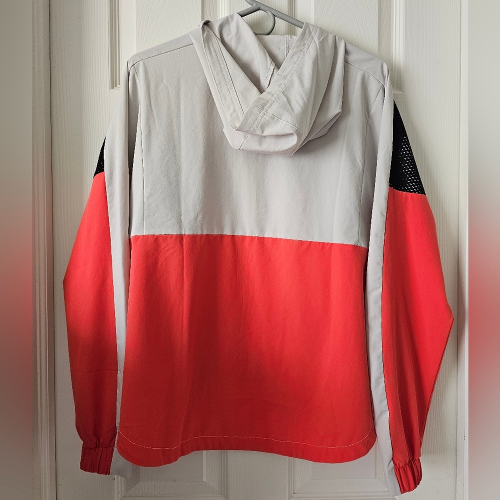 EXELLENT ADIDAS Track Jacket Womens Lightweight Color: Black Salmon Tan SZ M - Picture 4 of 16